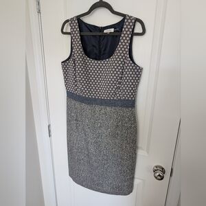 Calvin Klein Women's Size 14 Cotton/Wool Blend Polka Dot Midi Dress